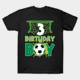 3rd Birthday Boy Soccer Funny B-day Gift For Boys Kids T-Shirt